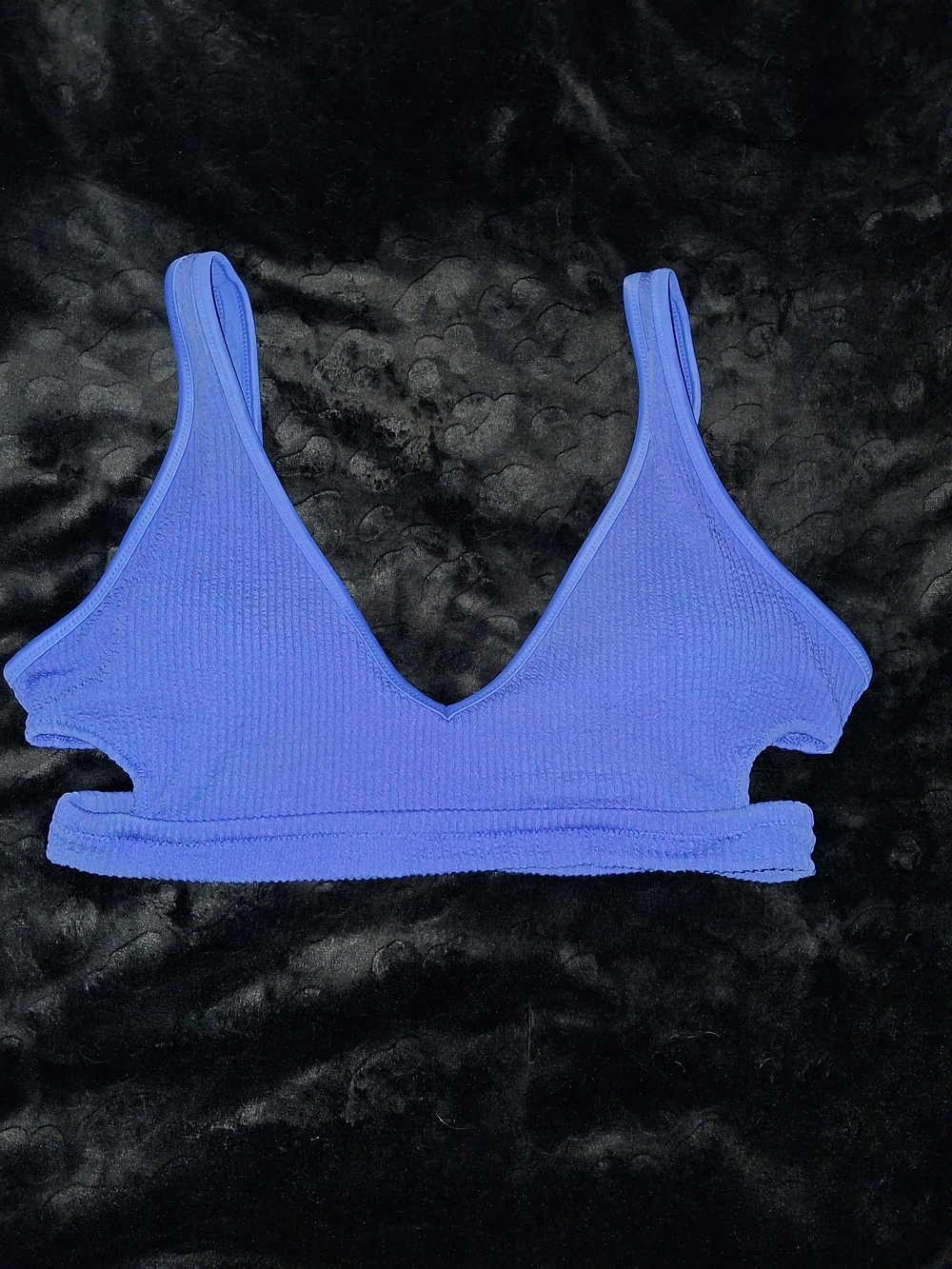 aerie V-Neck Ribbed Swim Top In  Bright Blue